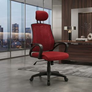 V Mesh Chair Fiber - Full Red Color