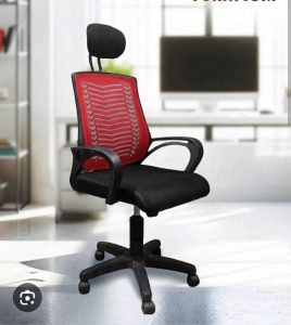 V Mesh Chair Fiber - Red Black Color