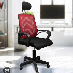 V Mesh Chair Fiber - Red Black Color