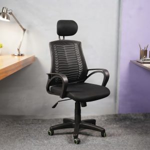 V Mesh Chair Fiber - Full Black Colour