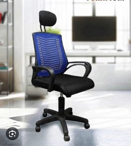 V Mesh Chair Fiber - Blue Black Colour